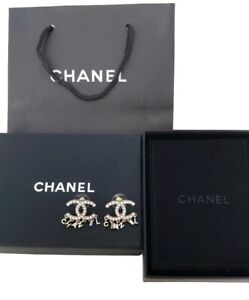 Chanel Pearl CC Dangling Earrings Authentic