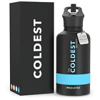Coldest 64oz Sports Water Bottle Straw Lid Insulated Stainless Steel- 64oz Jug
