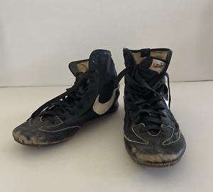 NIKE Greco Black Size 8.5 Made in Japan 70s Vintage Wrestling Shoes -READ