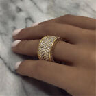 Gorgeous Women 925 Silver Filled,Gold Rings Cubic Zirconia Jewelry Size 6-10