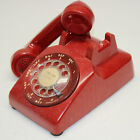 Vintage Red Bell System Western Electric Rotary Dial Desk Phone 500DM.