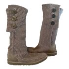 UGG AUSTRALIA Classic Cardy Sweater Knit Gray Pull On Boots 5819 Womens Sz 9