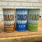 Vintage SMASH Soda Pop Cans Lot (3) Cola Cream Steel Pull Tab Flat Top