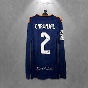 Real Madrid 2021 2022 Away Official Long Sleeve Shirt UEFA Carvajal Shirt