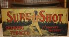 Antique Sure Shot Chewing Tobacco  Litho Tin Counter Top Display Bin w/ Indian