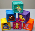 Vintage 1980s Disney Winnie the Pooh Toddler Rubber Blocks Set of 6-Adorable