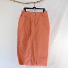 Christopher & Banks Long Modest Pink Peach Orange Denim Maxi Size 12 Jean Skirt