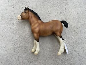 Retired Breyer Horse #1487 Clydesdale Mare & Foal Set Dapple Bay Sabino Draft