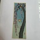 Japanese Woodblock Print Haru-Sakura-Tori 春桜鳥 Koson Ohara Authentic Work Japan