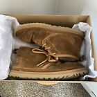 UGG Neumel Chukka Women's Sz 8 Ankle Boots Chestnut Lace Up Suede Sherpa Lined