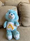 Vintage Care Bears Wish Bear Plush Doll Blue Star Rainbow Belly Badge 1983