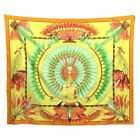 Hermes Cotton Pareo Shawl Scarf Brazil Stole Yellow Orange Green Auth 68 x 60 in