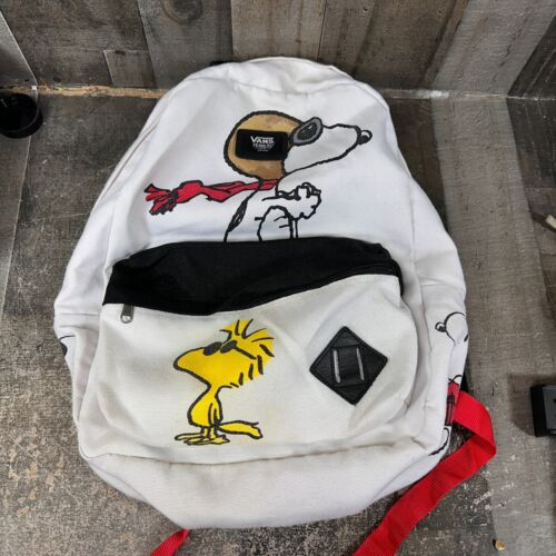 VANS X Peanuts Old Skool II Snoopy Red Baron and Woodstock White Backpack