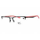Nike Men's Eyeglasses Satin Black/University Red Half Rim Frame NIKE 4313 006