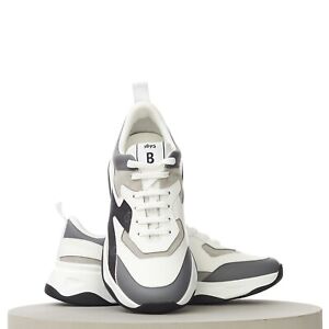 BERLUTI 1300$ Flow Low Top Sneakers - Gray, Black & White Canvas & Leather