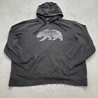 North Face Hoodie Mens XL Black Pullover Hooded Sweatshirt Casual Bear 1966