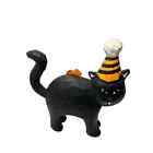 Black Cat Halloween Paper Mache Ornament Party Hat Soiree Vintage