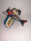 Antique 1940s Popeye The Sailor Man Pilot Tin Wind-Up Marx Airplane Toy AS IS!