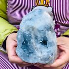 New Listing2.9LB Natural Blue Celestite Crystal Geode Cave Mineral Specimen Healing 294