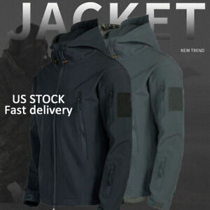 Mens Jacket Waterproof Military Tactical Soft Shell Jacket Work Windbreaker Coat