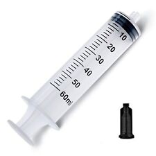 5 Pack 60ml Syringes luer Lock with Caps, Plastic Syringe for Scientific Labs...