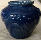 Art Pottery Blue Hand Made Ellen Shearer 1936 Vase, Flower Motif's