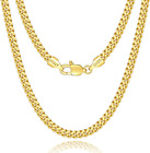 Italian 4mm Solid 18k Gold Over 925 Sterling Silver Chain Necklace, 20 Inch for