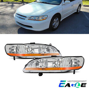 Fit 1998-2002 Honda Accord  Factory Style Chrome Headlights Lamps Set(No Bulb) (For: 2000 Honda Accord EX 2.3L)