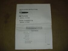 HEATHKIT Installation Instructions Model CR-1000 FM TUNER / CT-1001 Tape book