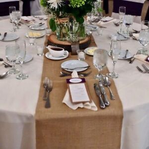 10 Burlap Table Runner Jute Hessian 100% NATURAL Wedding Event Decoration New