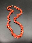 Vintage Branch Coral Necklace Red Coral Beads Chips Nuggets Retro Single Strand