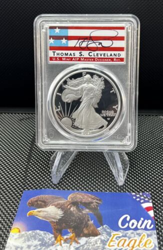 2021 W PROOF SILVER EAGLE PF70 DCAM T-2 PCGS ADVANCED RELEASE CLEVELAND SIGNED