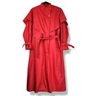 London Fog Size 12 Red Trench Coat Removable Quilted Lining