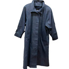 London Fog Women’s Blue Long Trench Coat 4 Floral Button Raincoat new small line