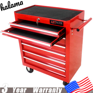 New Listing7 Drawers Rolling Tool Box Cart Tool Storage Cabinet Steel Lockable Tool Chest