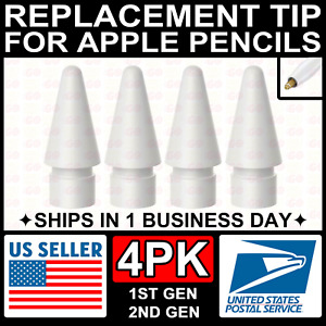 4pk Tips for Apple Pencil Replacement 1st Gen 2nd Gen Pen iPad Pro Nib iPencil