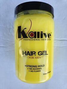 KALIVE PROFESSIONAL HAIR CARE GEL FOR MEN STRONG HOLD 32 OZ NO ALCOHOL NO FLAKES