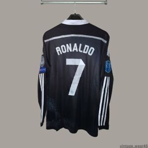 Ronaldo 7 Real Madrid 2014-2015 UCL Long Sleeve Black Jersey Dragon L