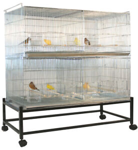 Galvanized X-LARGE 2 of Breeding Flight Bird Double Stand Cages Center Dividers