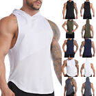 Men Vest Hooded Tank Top Workout Hoodie Muscle Tee T-Shirt Sleeveless Gym Sports