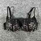 Victorias Secret Womens Bra 36C Black Lace Padded