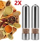 2pc Electric Salt and Pepper Mill Set Battery Operated Grinder Shaker with Light