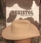 Resistol Beige Self-Conforming Cowboy Hat, 5 XXXXX Beaver, Size 7 1/4 In  Box
