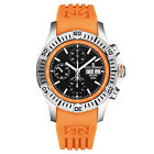 Revue Thommen Mens Air speed Black Dial Orange Strap Automatic Watch 16071.6639