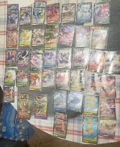 50 Pokemon Card Bulk Lot Holo Rare Ultra Rare V Lot Of 50 TCG NM Free Shipping