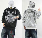 Men's Hip Hop Ecko Unltd Zipper Cotton Lining Hoodie Graffiti Print Warm Sweater