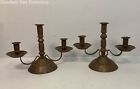 Lot Of 2 Vintage Hammered Arts & Crafts Style Copper Candlesticks Candle Holders
