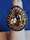 Brighton Swarovski Crystal Pear Shape Ring Size 5 Excellent Condition No Flaws