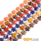 15mm Natural Assorted Gemstones Flower Plant Loose Beads For Jewelry Making 15