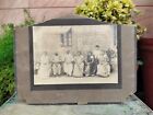Vintage Old India Family Photo Tinted Black & White Photograph Cabinet Card